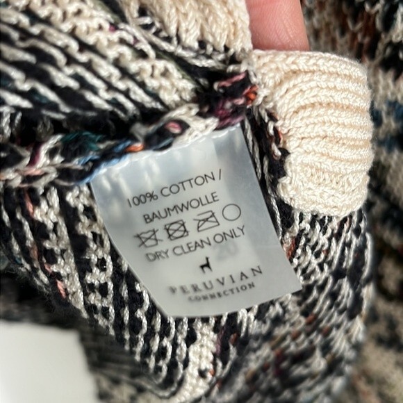 NWOT Peruvian Connection Pima Cotton aztec Boho Pullover Sweater XS / S - Picture 9 of 9